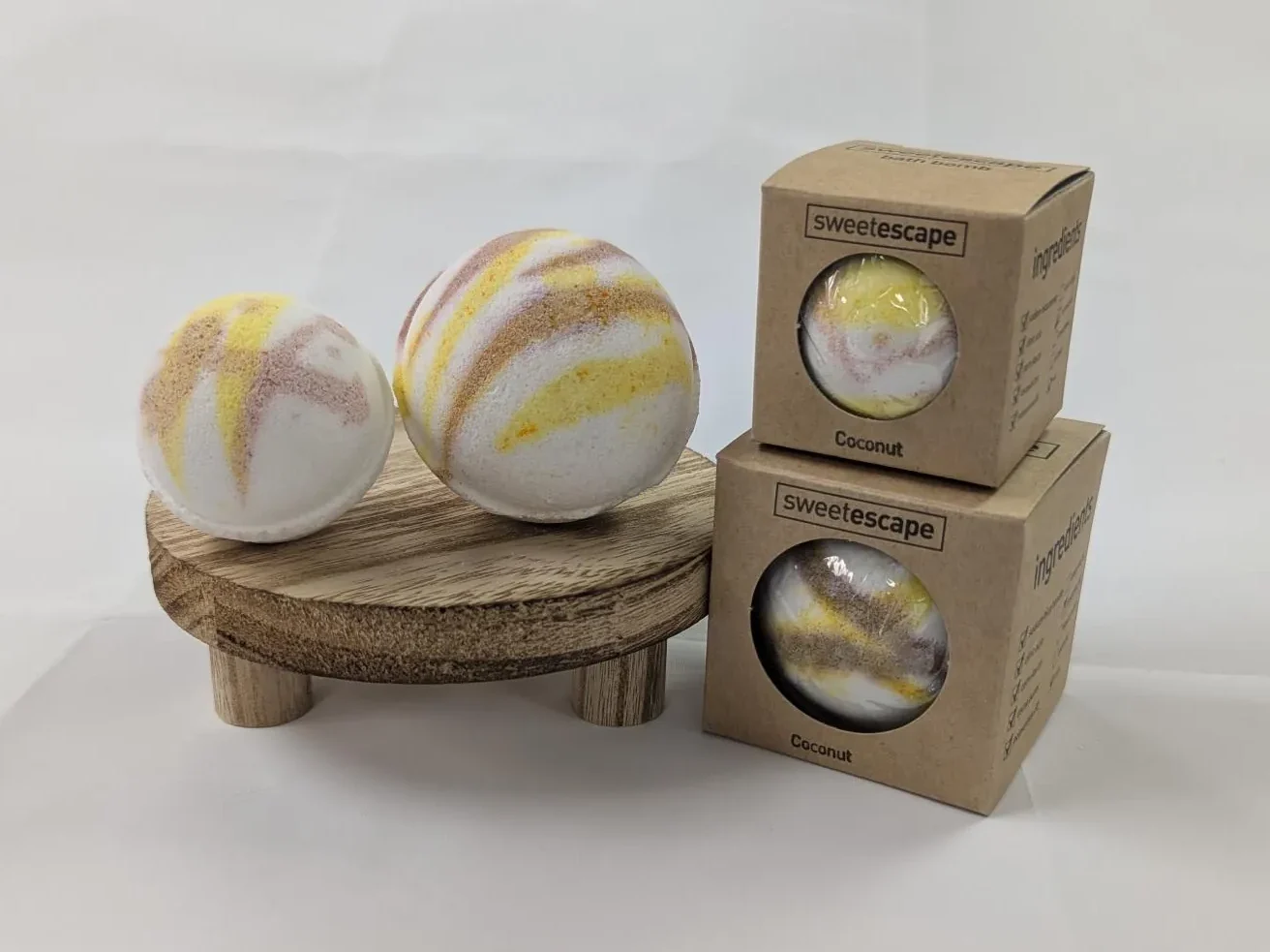 Individual Mini Bath Bomb Coconut