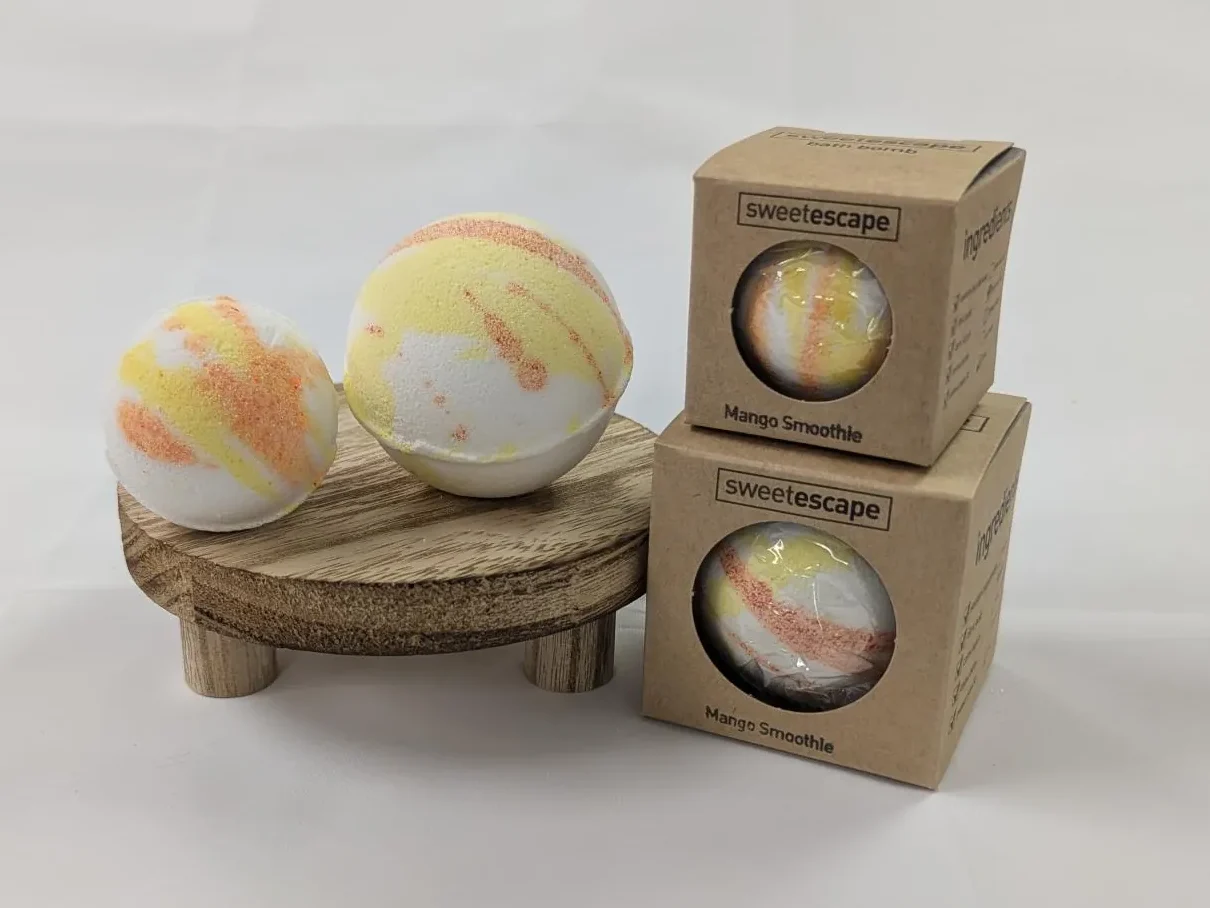 Individual Large Bath Bomb Mango Smoothie